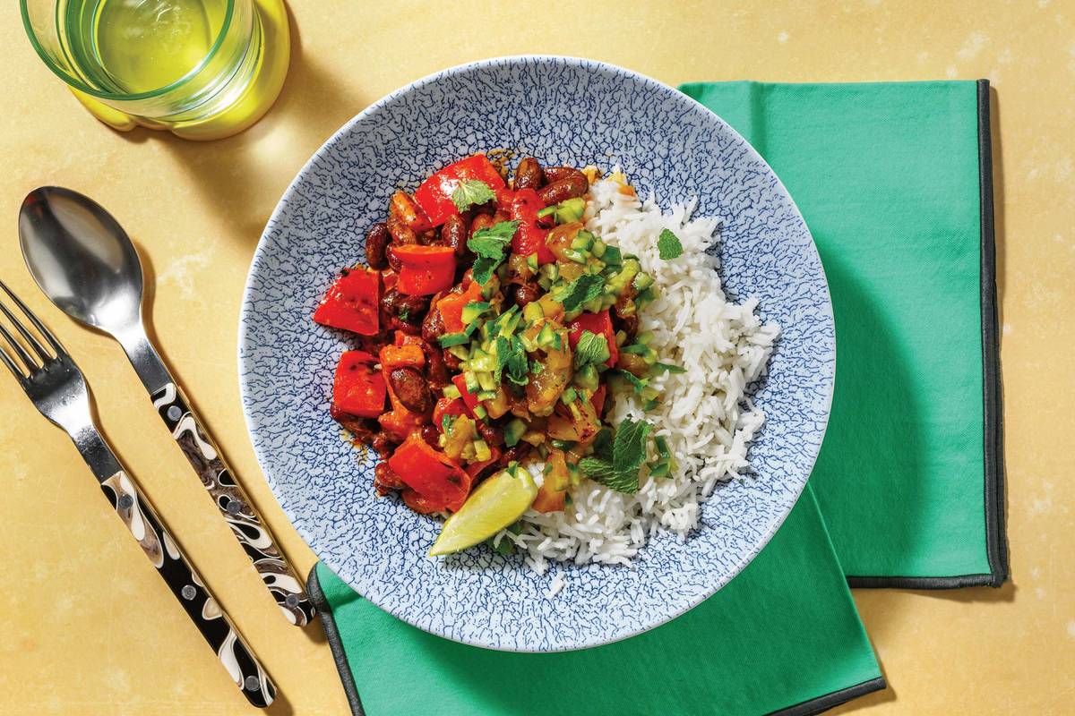Caribbean Coconut Chicken & Kidney Bean Curry