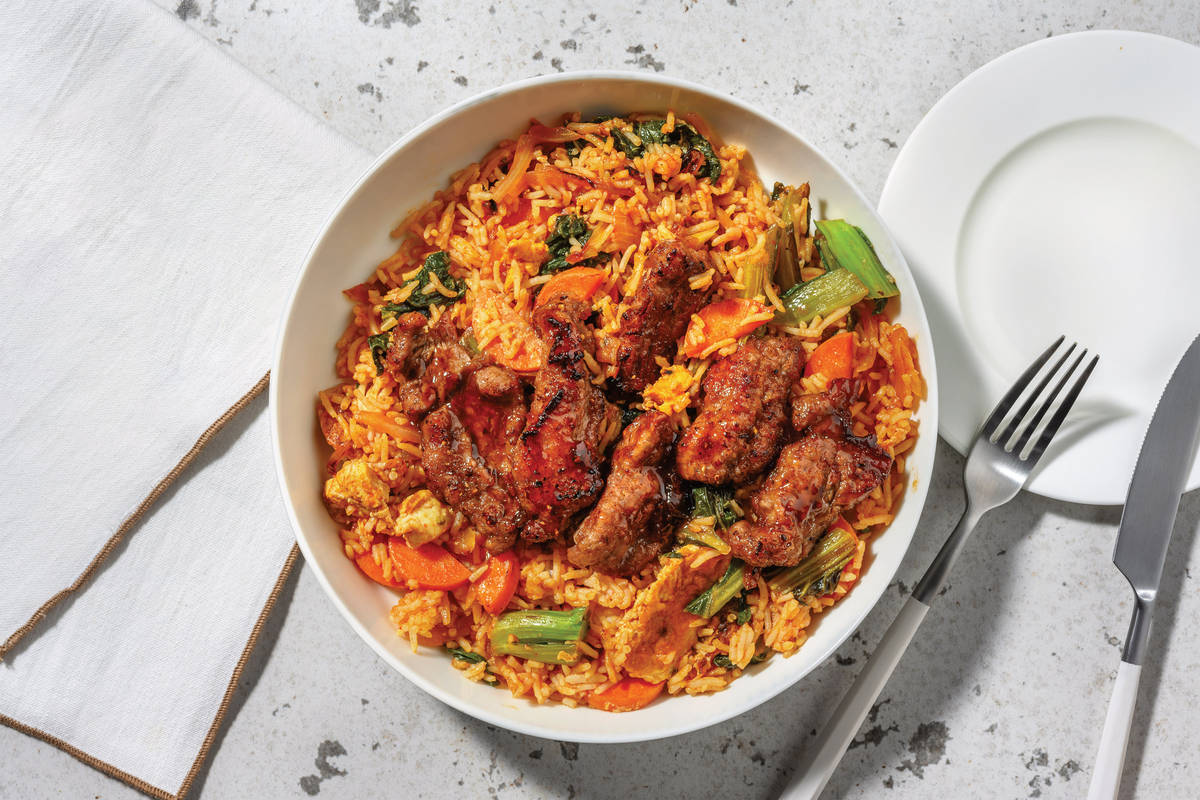 Sticky Honey-Soy Double Beef & Fried Rice