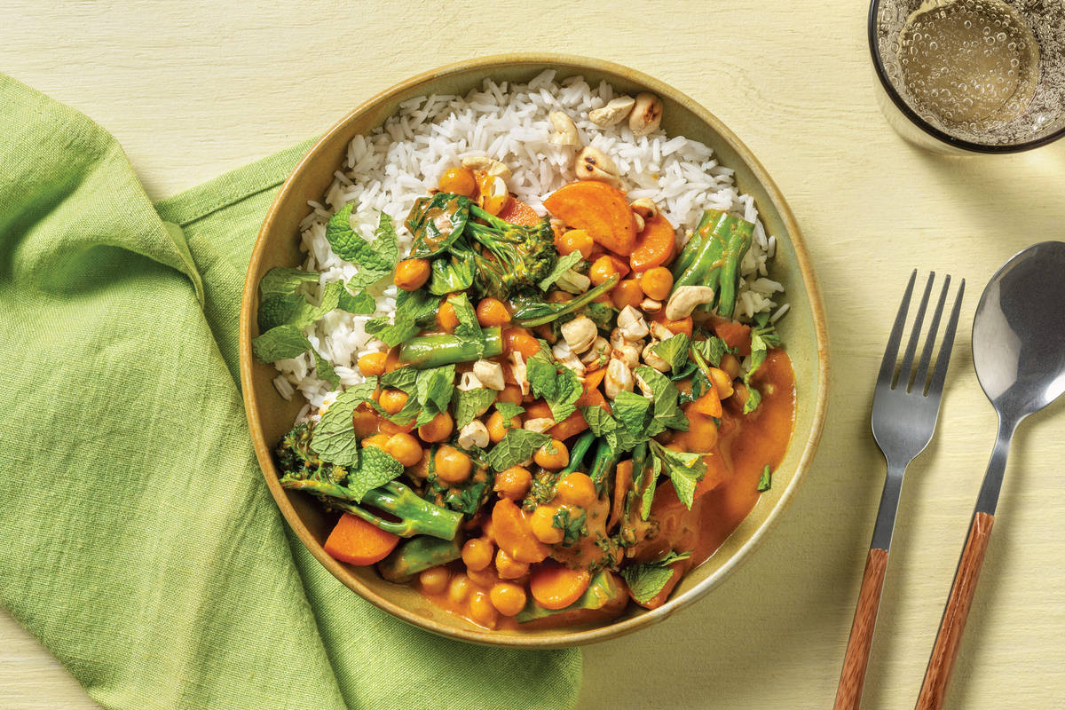 Indian Chicken, Chickpea & Baby Broccoli Curry