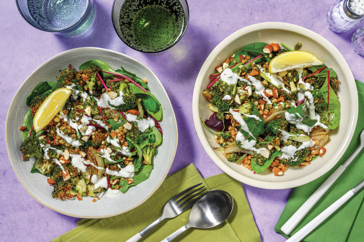 Roast Broccoli & Basil Pesto Pearl Couscous