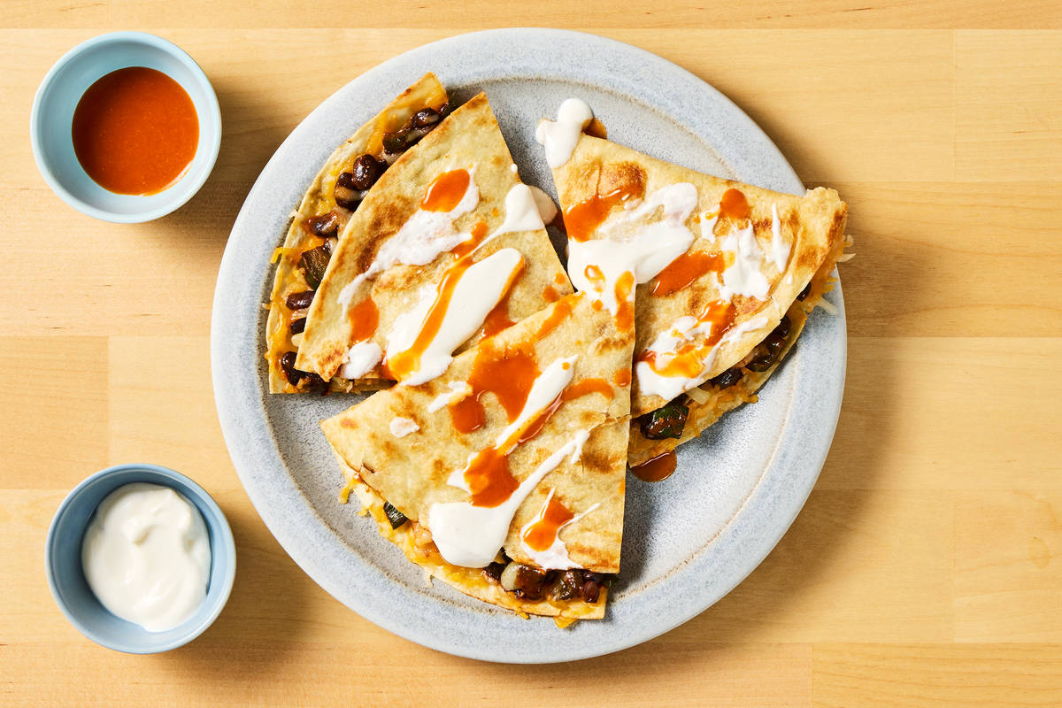 One-Pan Black Bean & Pepper Quesadillas