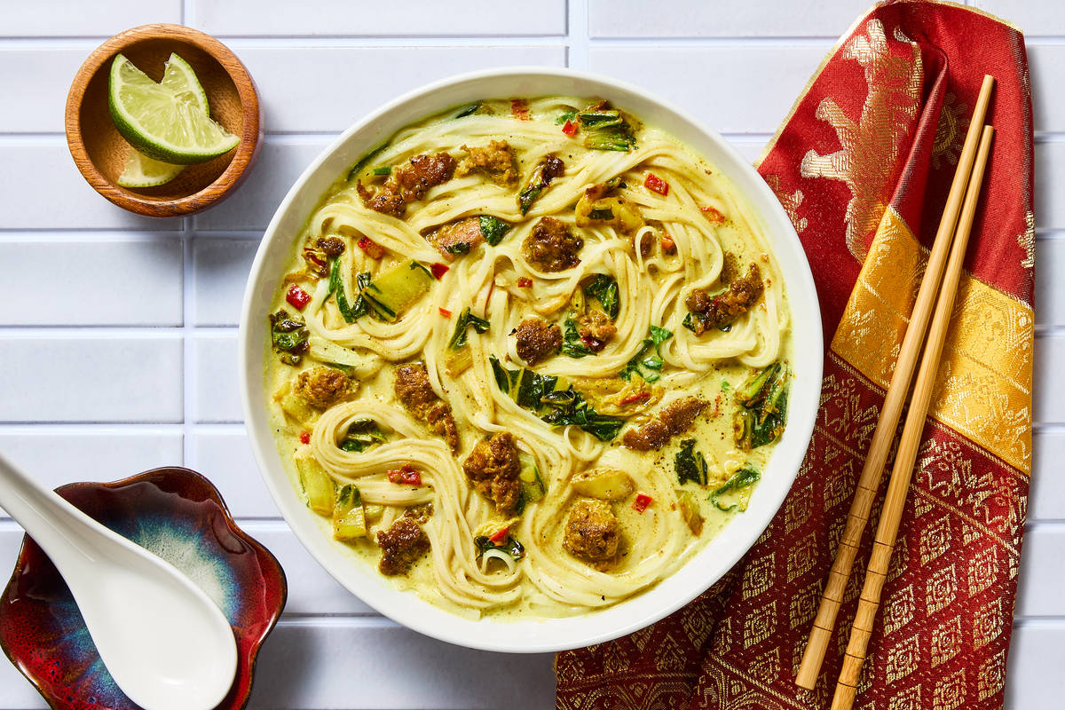 Thai-Inspired Curry Pork Noodle Soup 