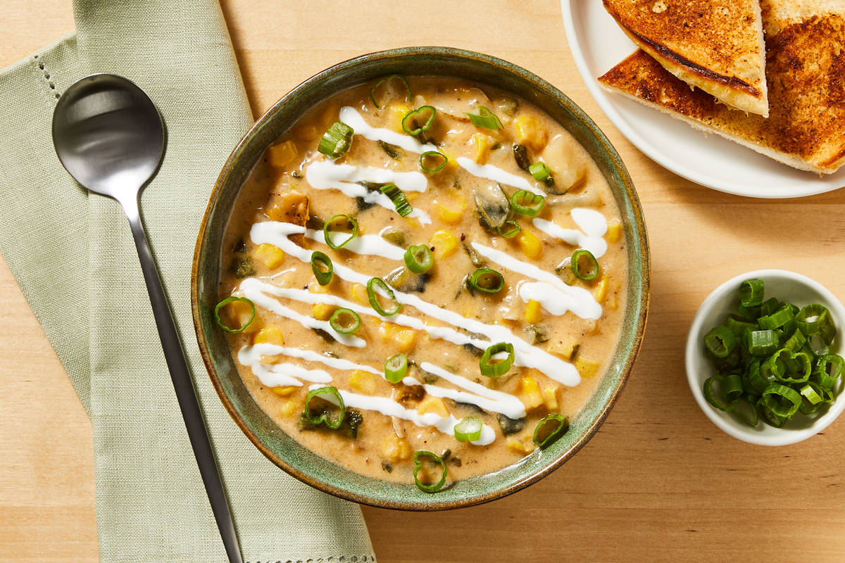 Sweet Corn, Bacon & Green Pepper Chowder