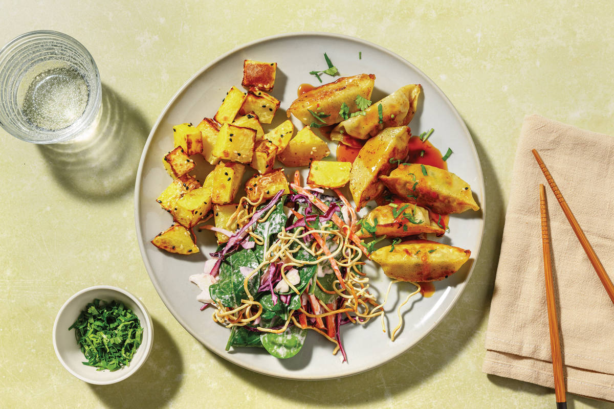 Pork Gyoza & Crispy Noodle Slaw