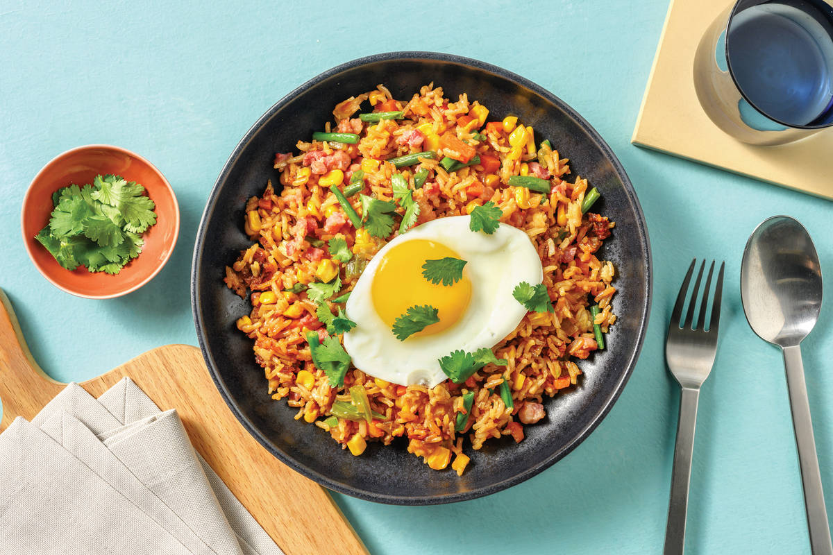 Quick Bacon & Green Bean Fried Rice