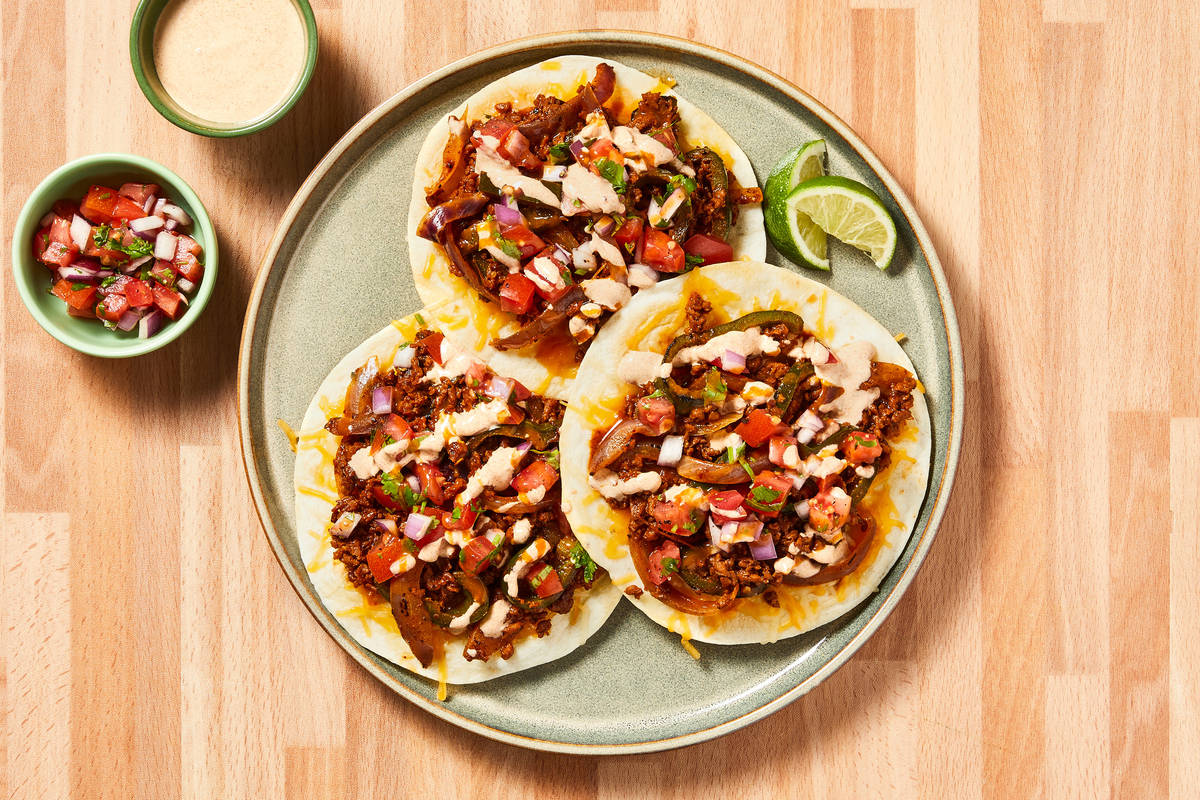 Cheesy Plant-Based Protein Tostadas