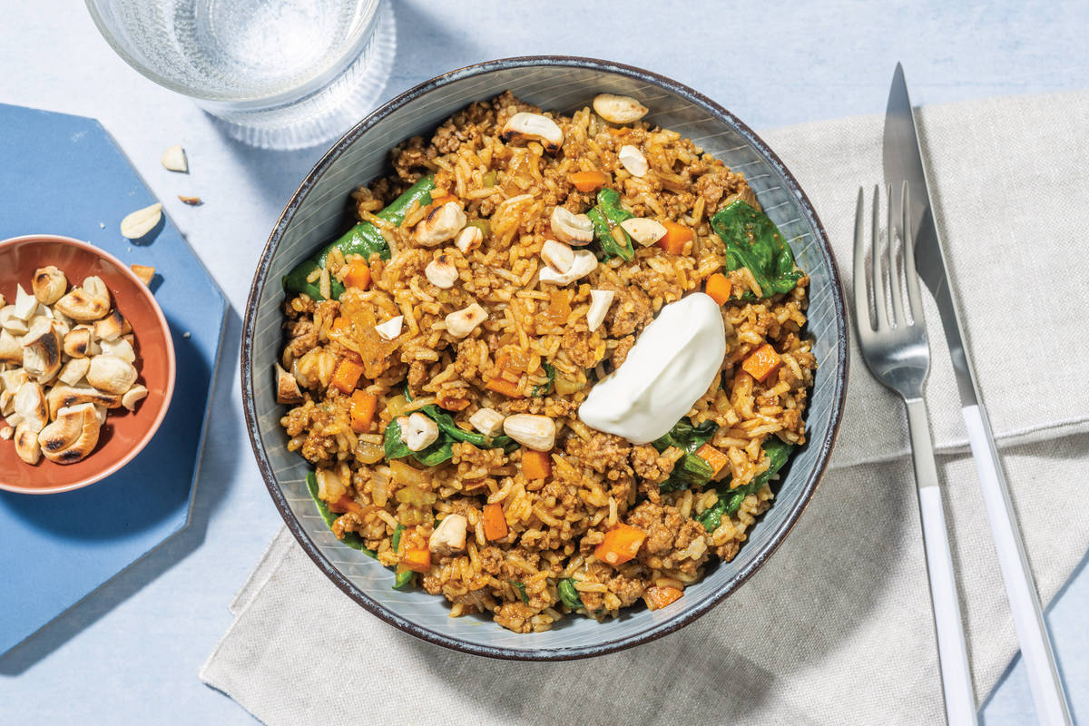 One-Pot Moroccan Pork & Veggie Pilaf Rice