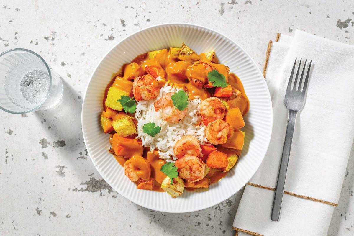 Indian Prawn & Roast Veggie Curry