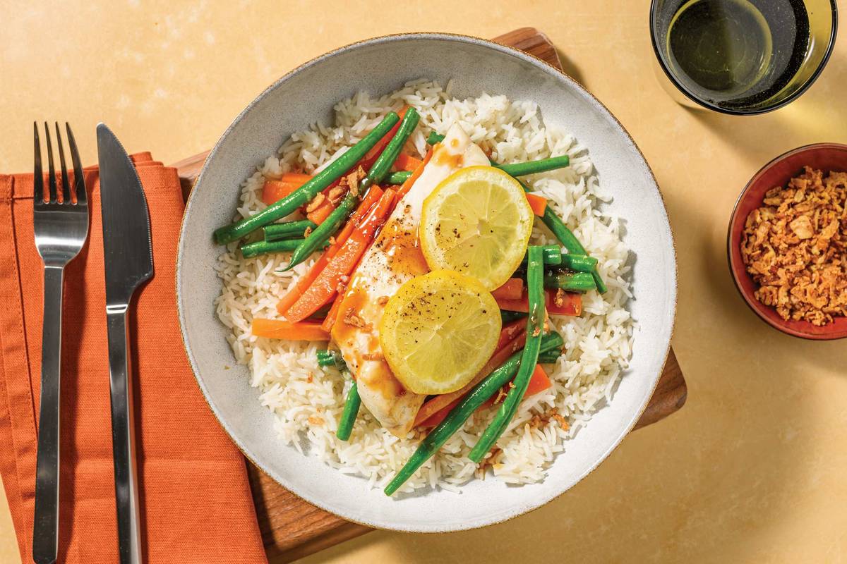 Double Chinese-Style Fish En Papillote & Jasmine Rice