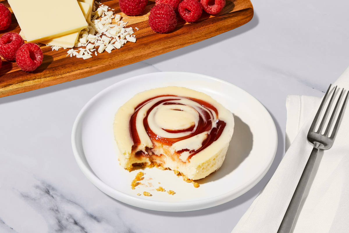 White Chocolate Raspberry Swirl Cheesecake