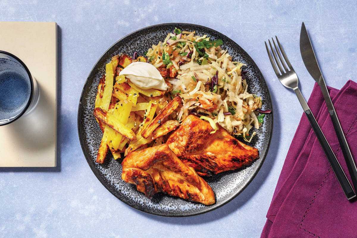 Double Asian-Style Glazed Chicken & Sesame Fries