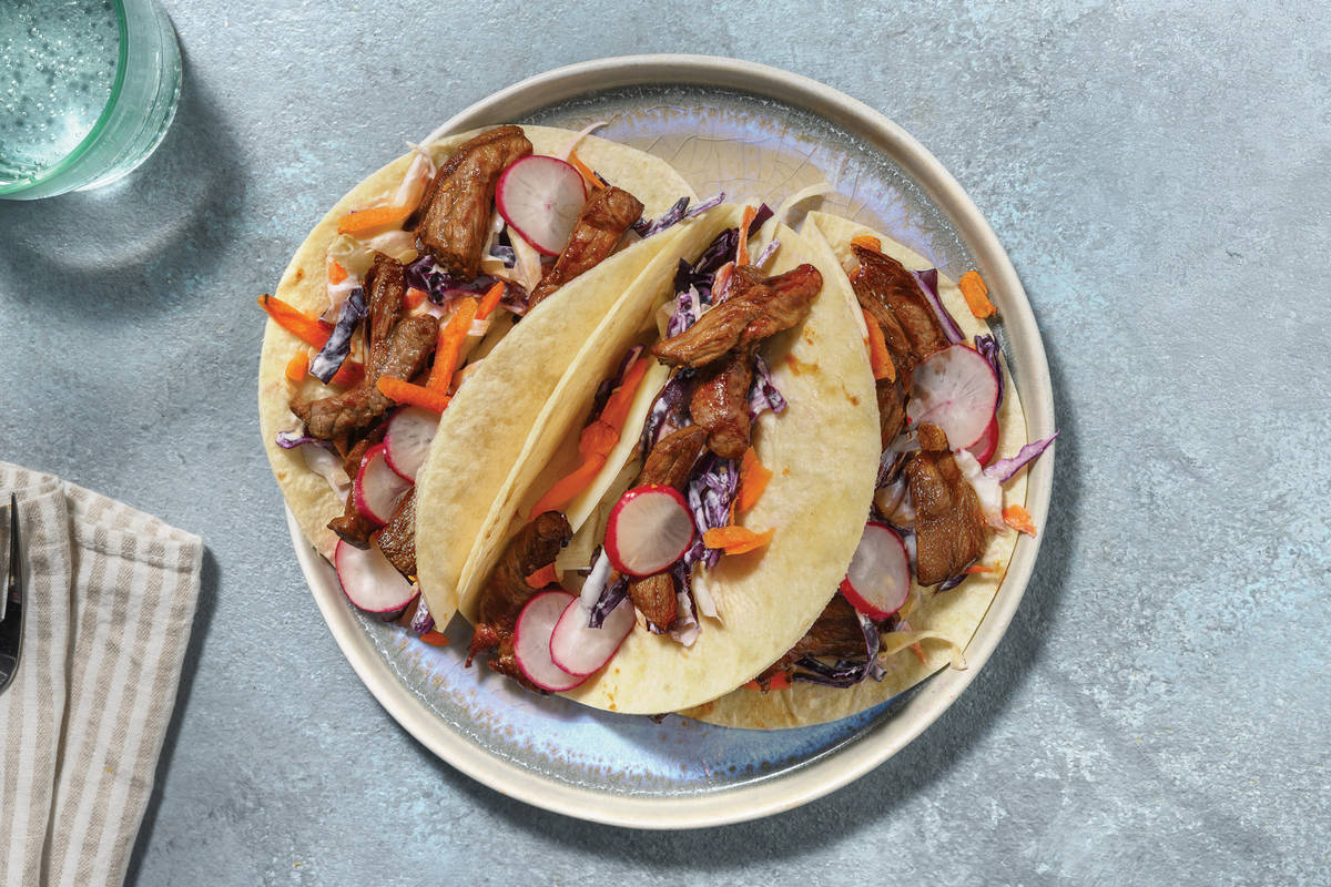 Asian Chicken & Radish Tacos