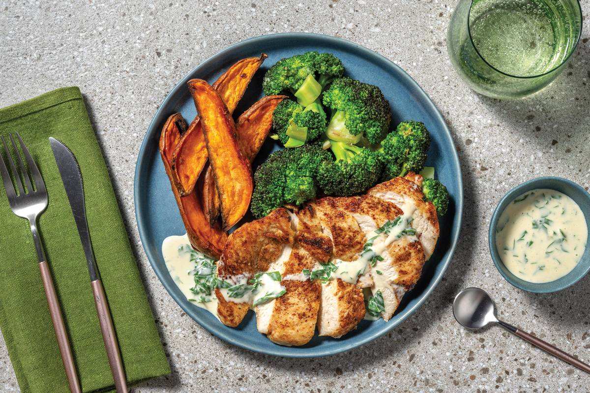Easy Seared Salmon & Parsley Sauce