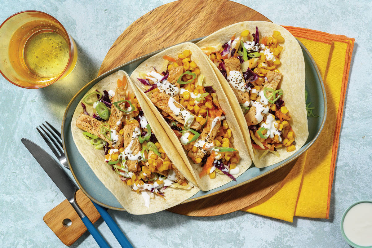 Easy Mexican Fiesta Chicken & Corn Tacos