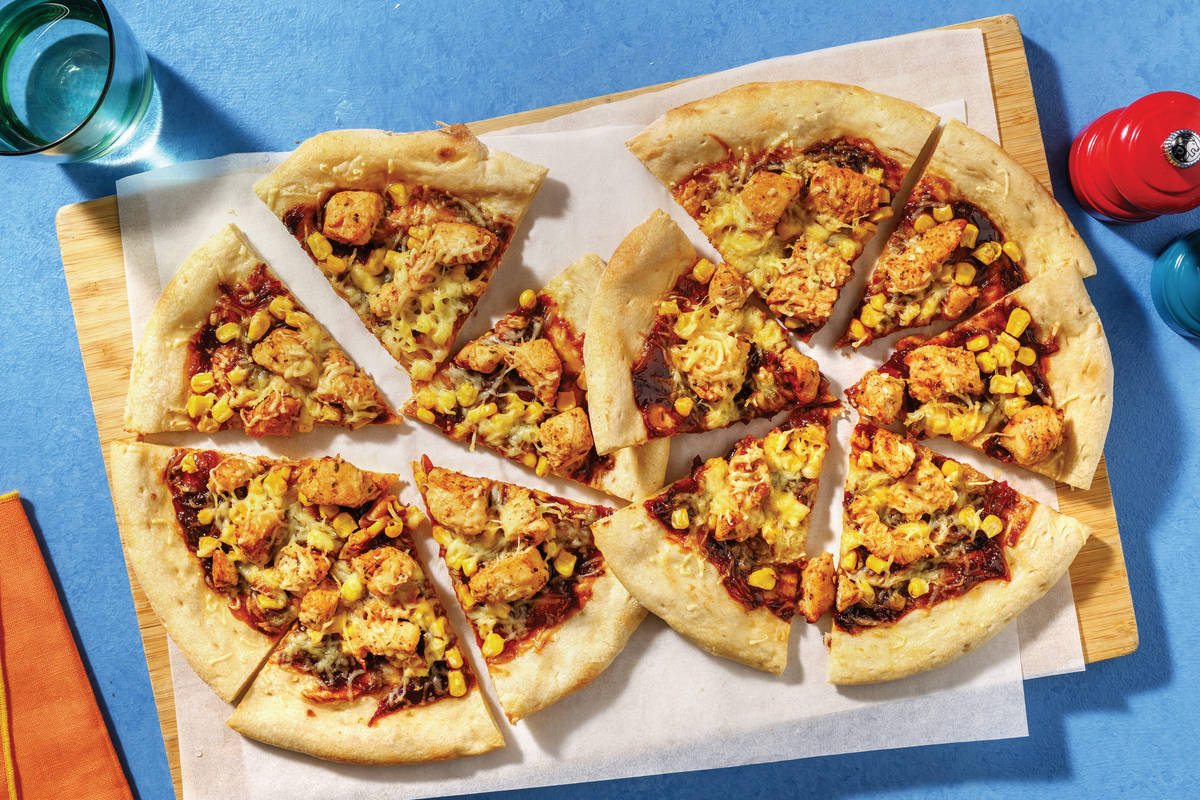 Double Cheesy BBQ Chicken & Corn Pizza