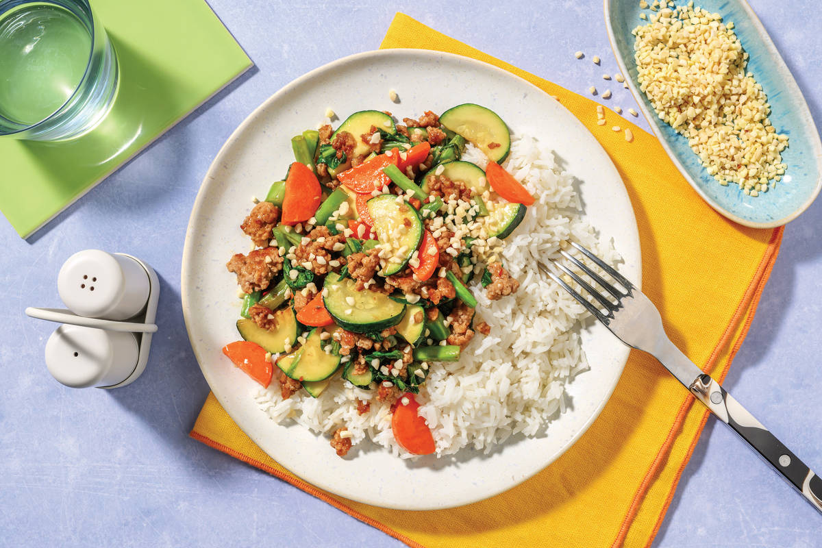 Sticky Ponzu Pork & Veggie Stir-Fry