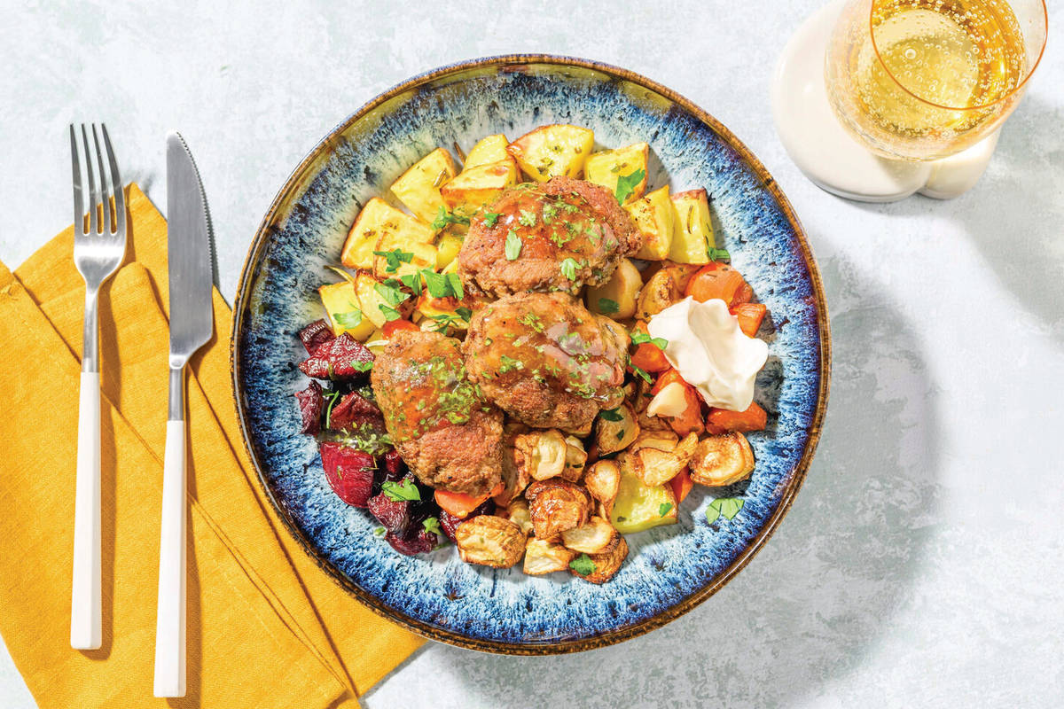 Kiwi-Spiced Lamb Rissoles & Mint Sauce