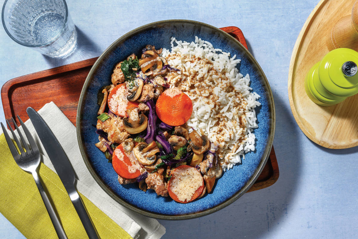 Teriyaki Beef Strips & Mushroom Rice Bowl