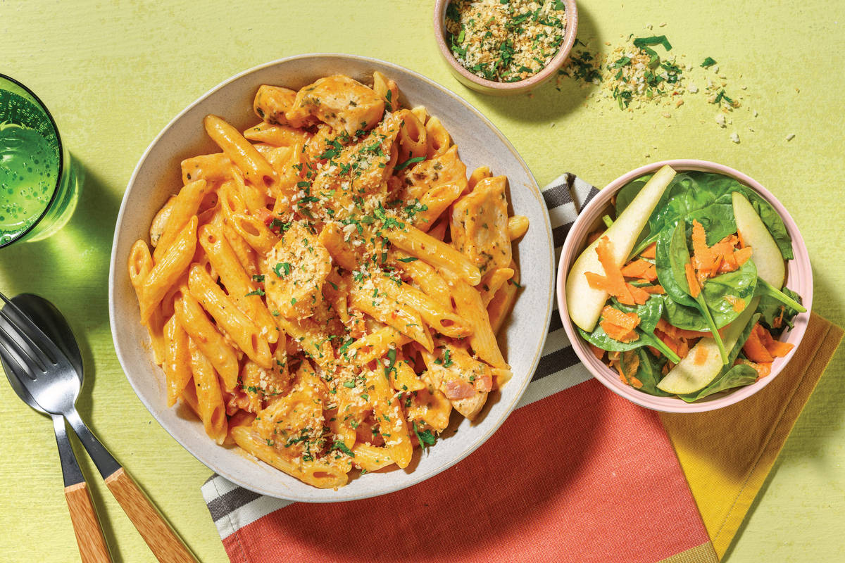 Double Rustic Chicken & Bacon Red Pesto Penne