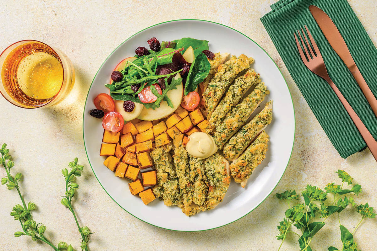 Baked Sirloin & Cheesy Herb Crumb
