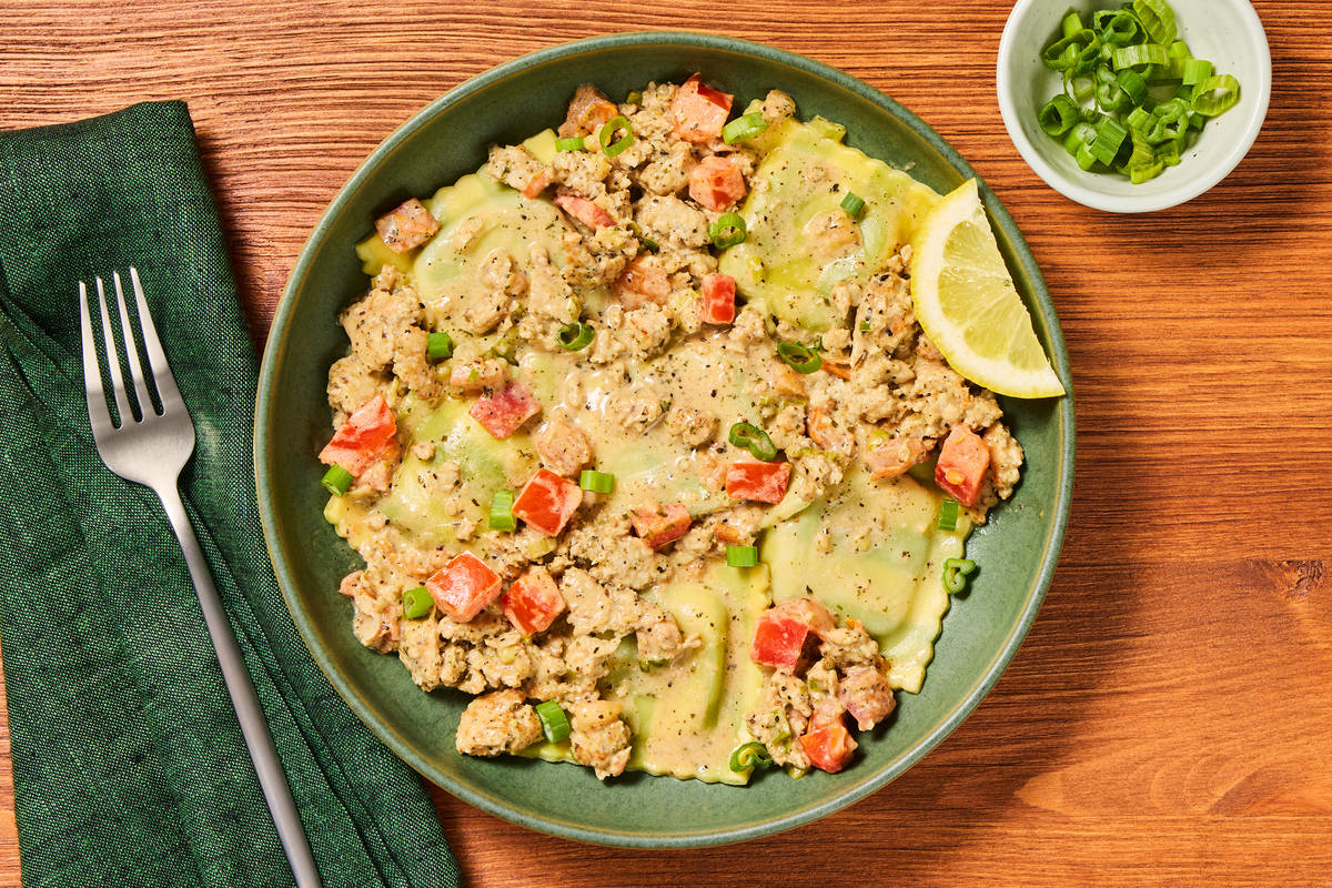 Chicken Sausage & Spinach Ricotta Ravioli