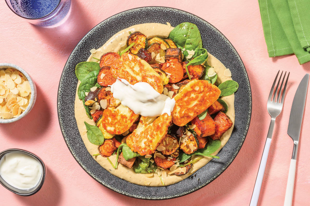 Double Haloumi & Chermoula Roasted Veg Bowl