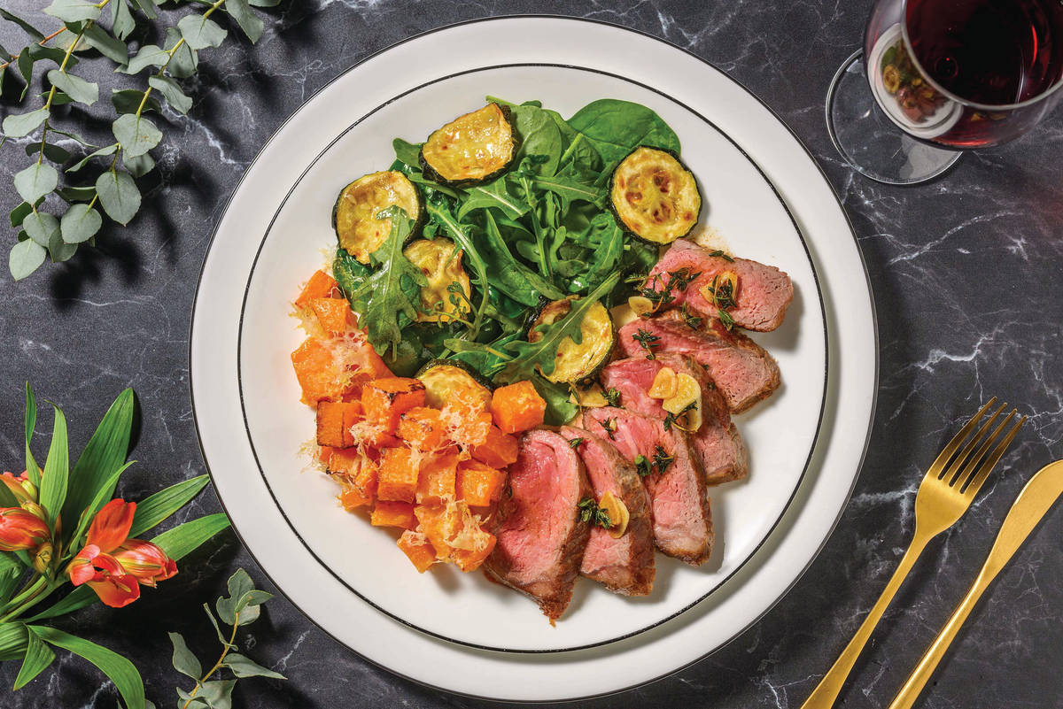 Porterhouse Steak & Parmesan Roast Pumpkin