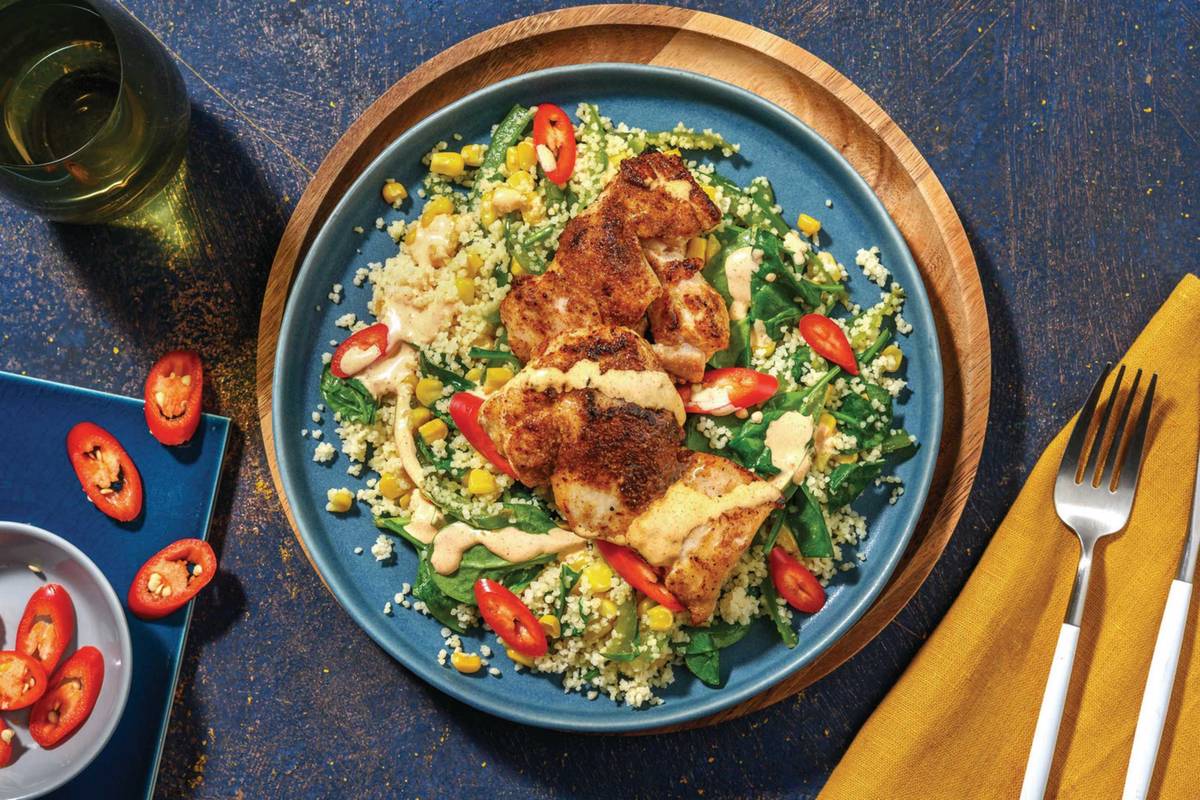 Caribbean Chicken & Veggie Couscous