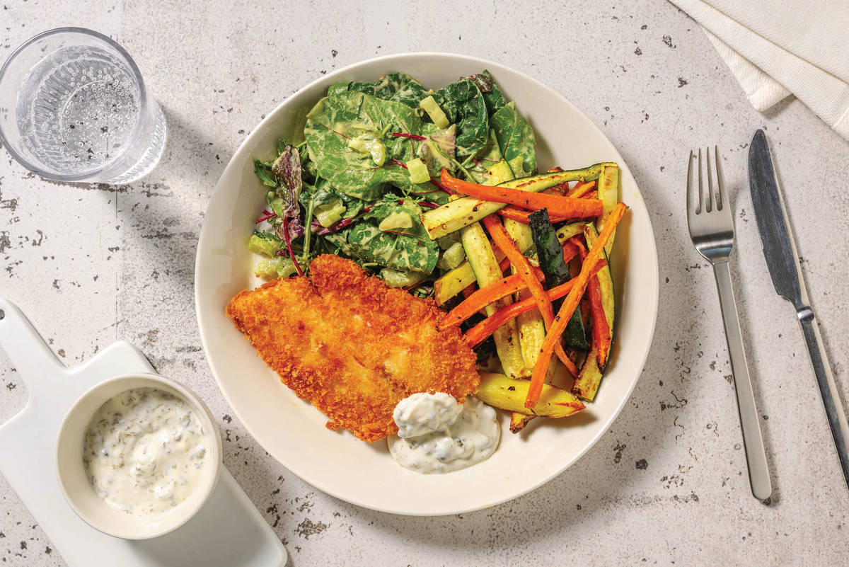 Pan-Fried Salmon & Lemon-Pepper Veggie Fries 
