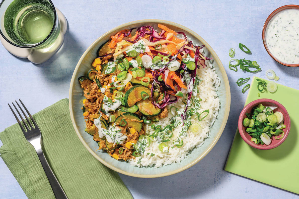 Double Tex-Mex Pulled Pork & Rice Bowl
