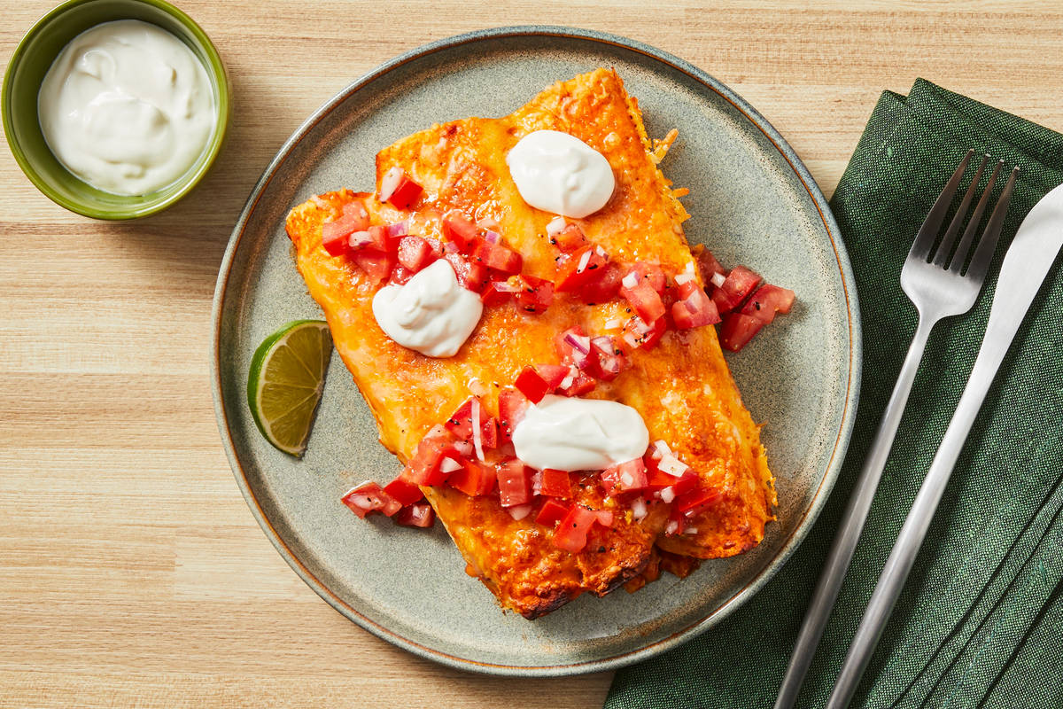 Salsa Roja Chicken Enchiladas