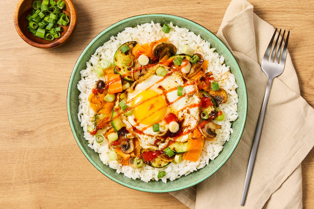 Beef & Mushroom Bibimbap Bowls