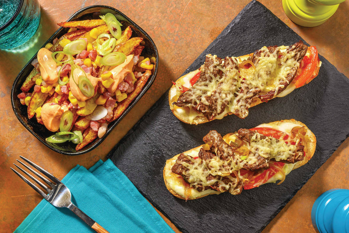 Philly Beef Sub & Bacon-Loaded Fries