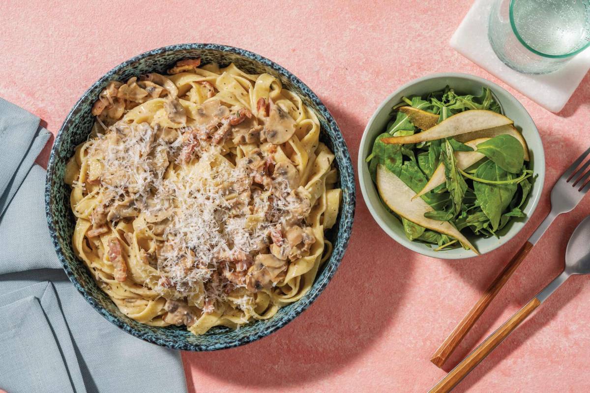 Mushroom & Bacon Fettuccine