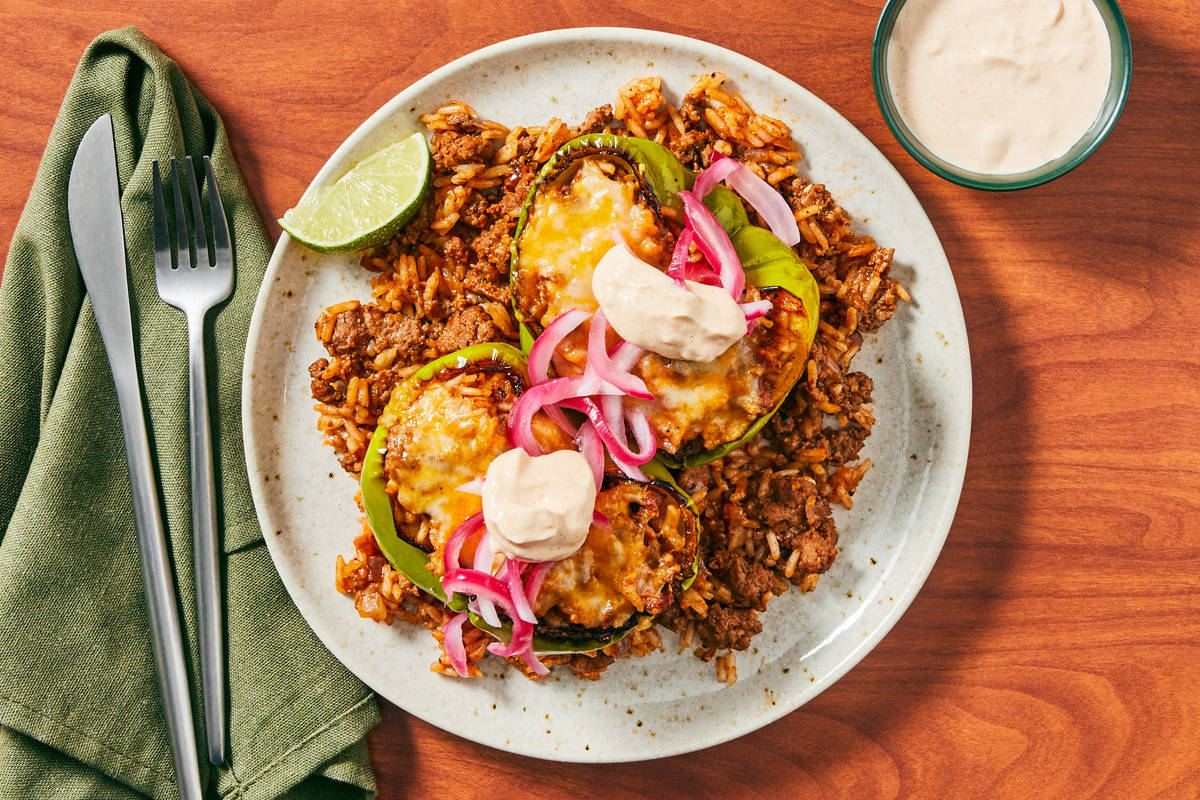 Tex-Mex Beef Stuffed Green Peppers