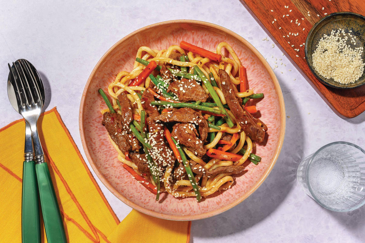 Easy Umami Prawn Udon Noodle Stir-Fry