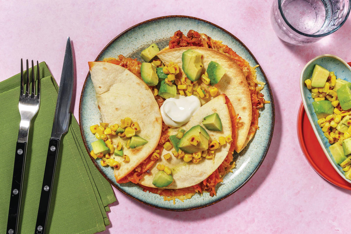 Cheesy American Beef Quesadillas