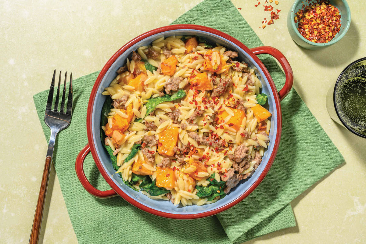 Creamy Beef & Pumpkin Fusilli