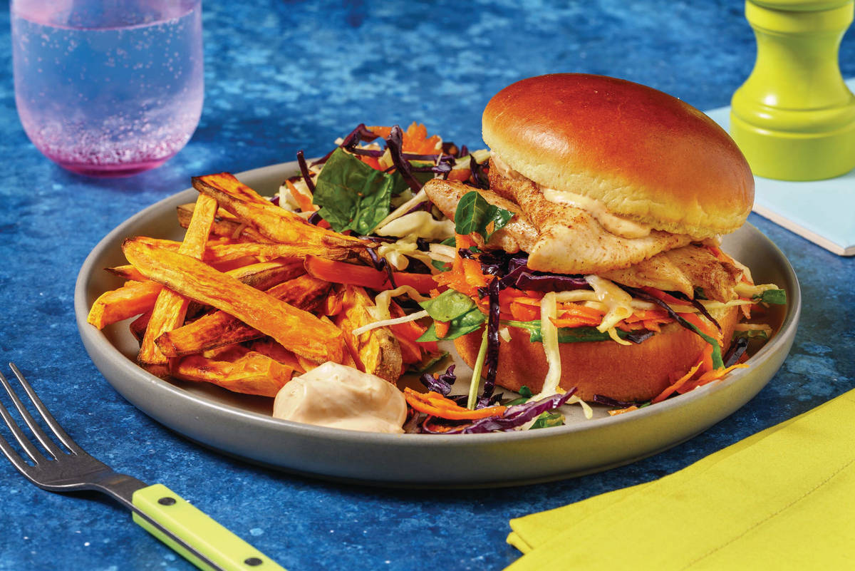 Quick American Double Chicken & Slaw Burger 