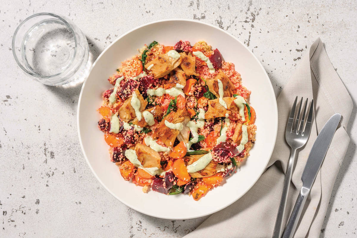 Double Plant-Based Chick’n & Herby Veggie Couscous