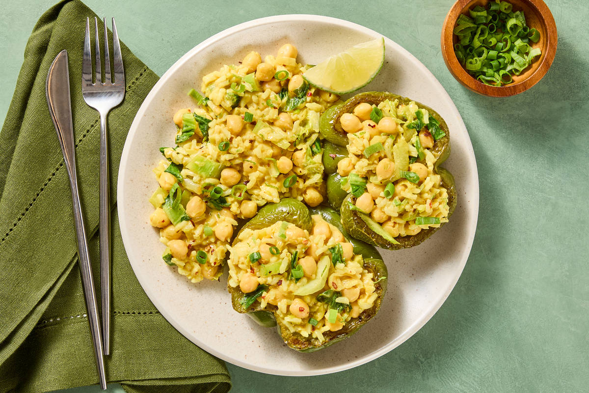 Spicy Coconut Curry Stuffed Peppers