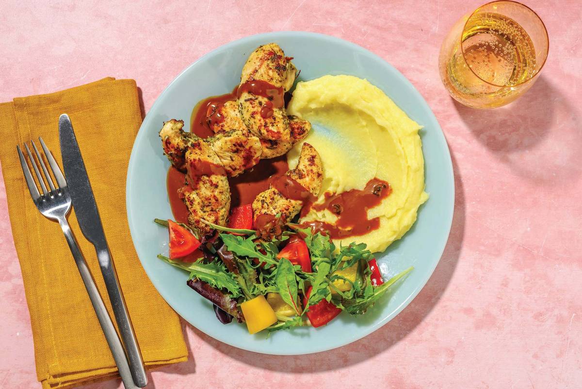 Seared Plant-Based Crumbed Chick'n & Honey Mustard Sauce