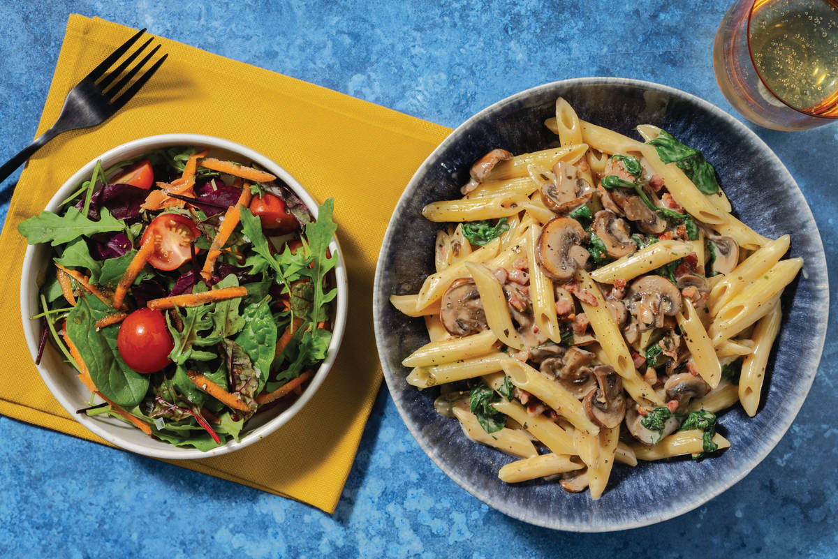Creamy Bacon & Mushroom Penne