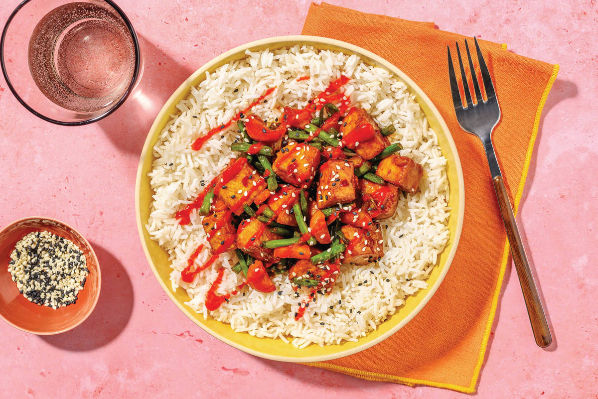 Umami Tofu, Chicken & Green Bean Stir Fry 