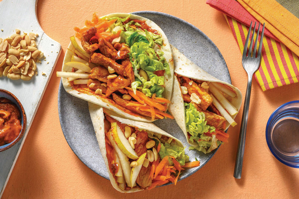 Double Sichuan-Glazed Pork Tacos