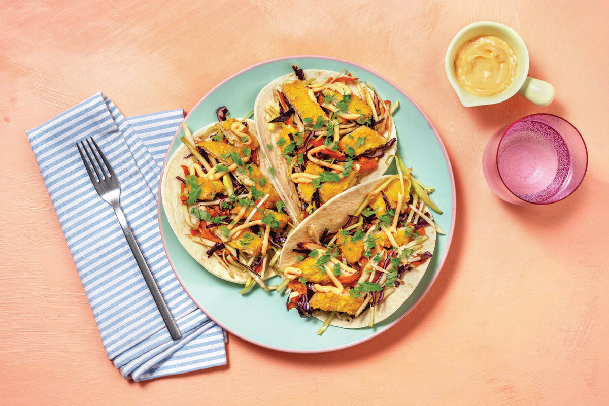 Double Plant-Based Chick'n & Soy Slaw Tacos