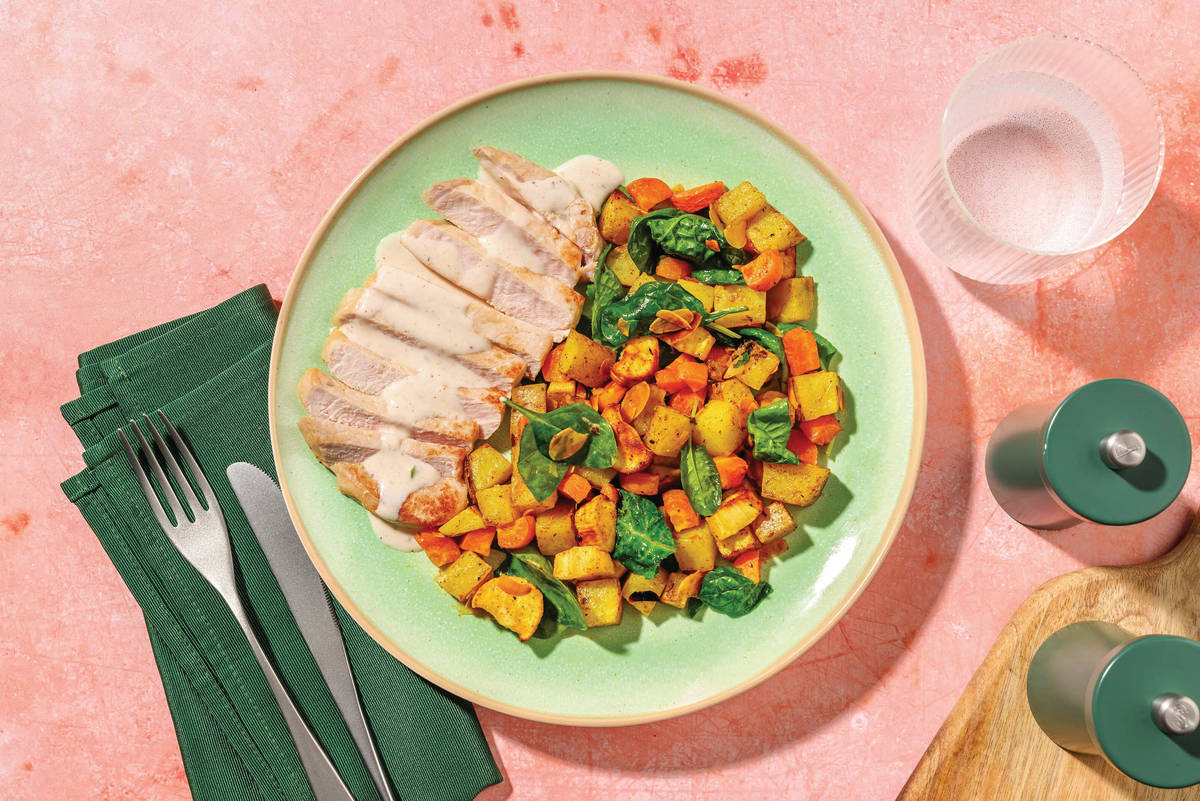 Double Seared Pork Loin & Mumbai Coconut Sauce