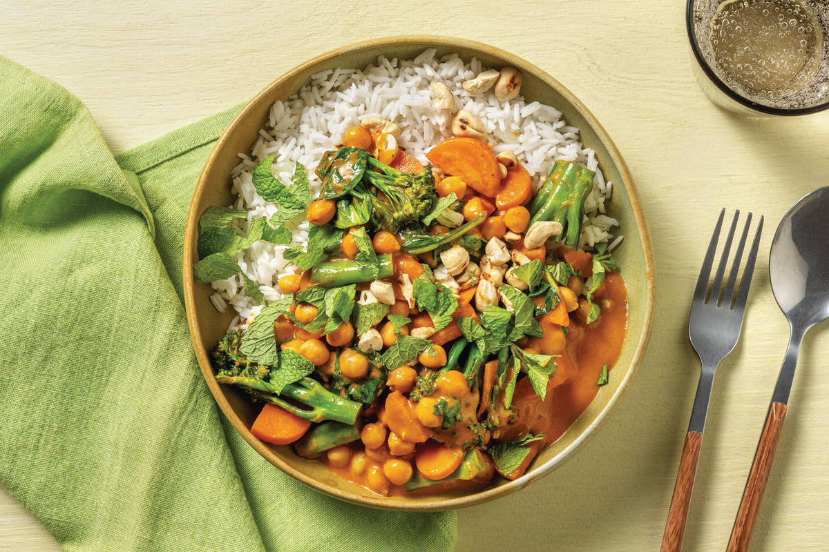 Indian Chicken, Chickpea & Baby Broccoli Curry