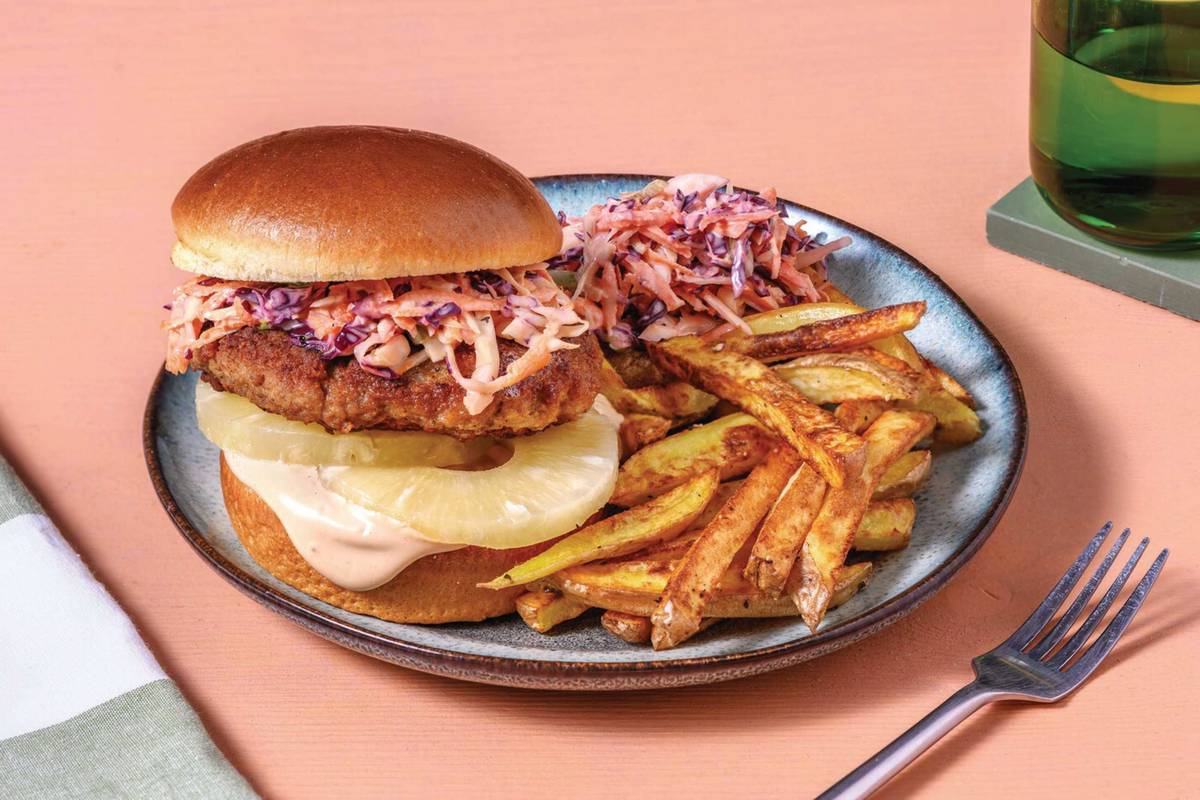 Easy Hawaiian-Style Smokey Haloumi Burger