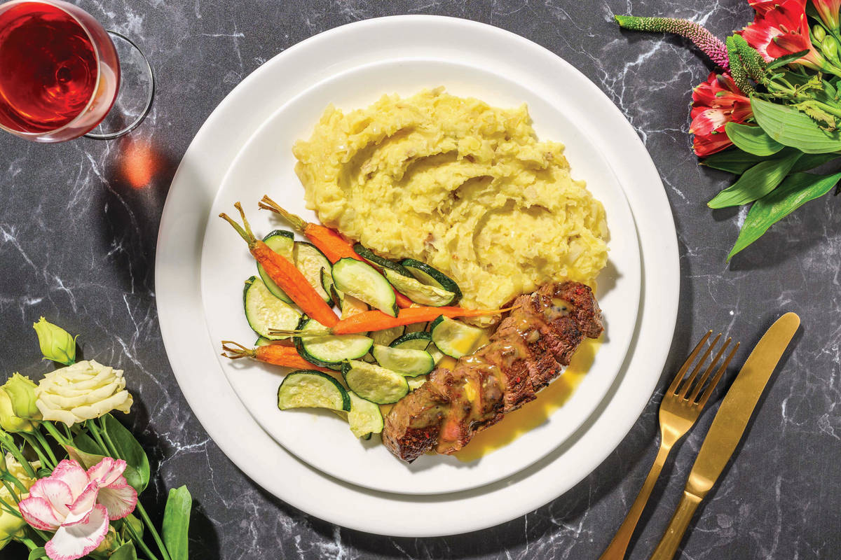 Porterhouse Steak & Honey-Mustard Sauce